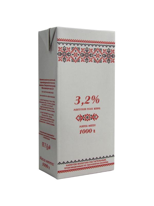 Напиток Славянские кружева молочно-растительный, СЛИМ, 3,2% 973 мл