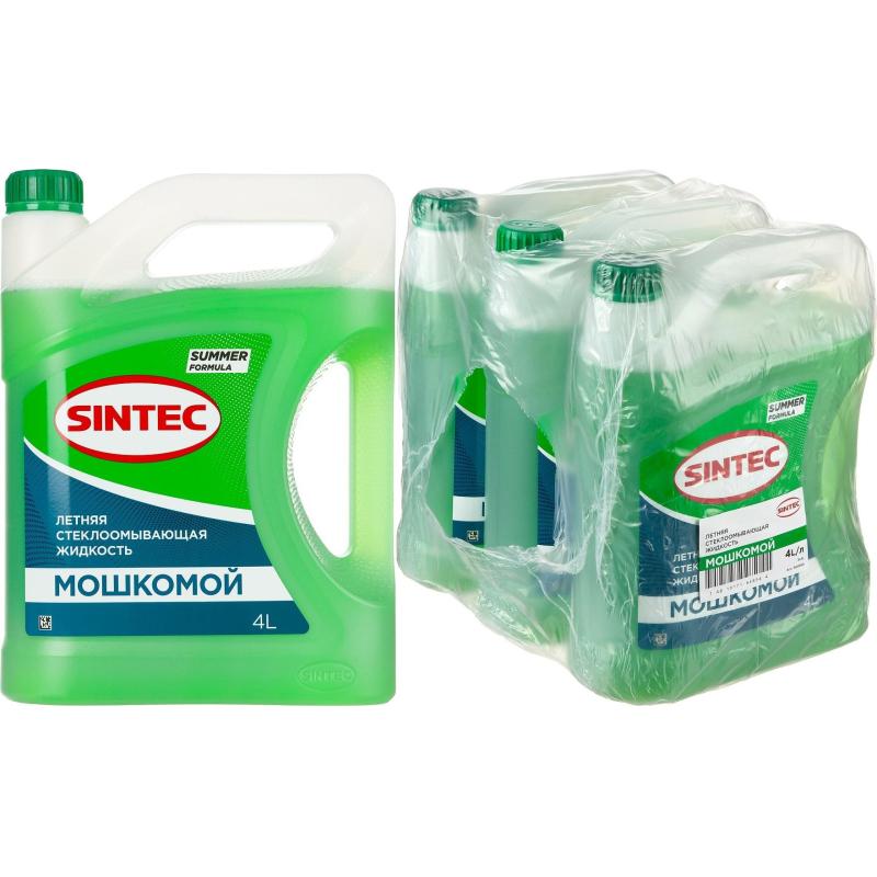 Жидкость стеклоомывающая Мошкомой летняя 4л, Sintec, 900380 3шт/упак