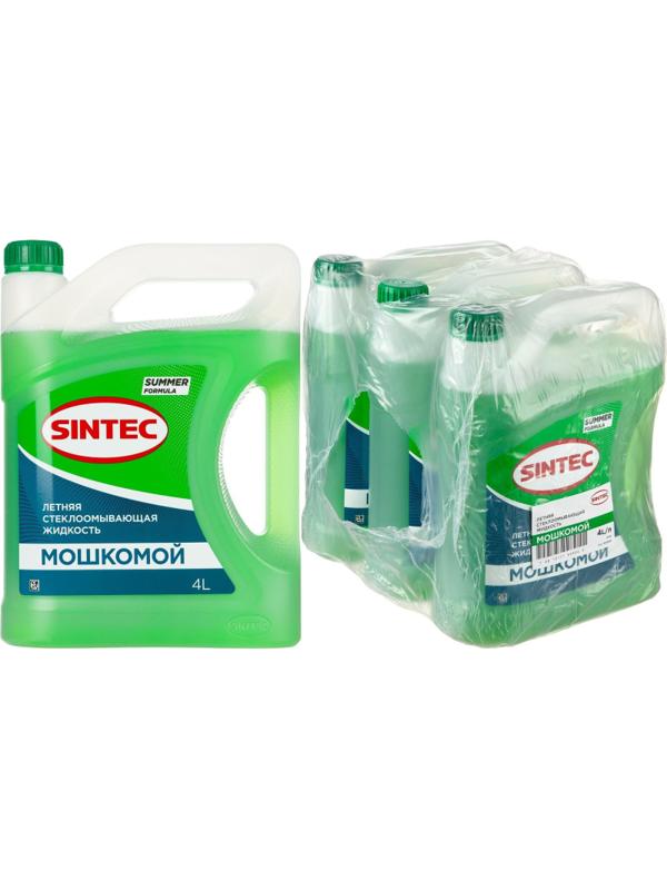 Жидкость стеклоомывающая Мошкомой летняя 4л, Sintec, 900380 3шт/упак