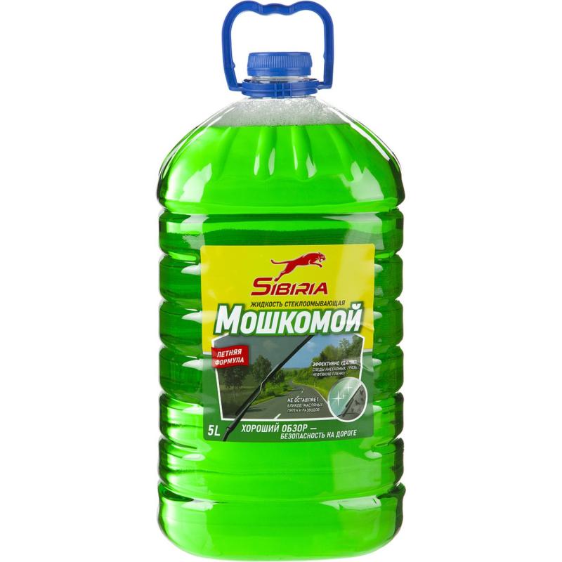 Жидкость стеклоомывающая Мошкомой летняя 5л (ПЭТ), Sibiria, 963898 4шт/упак