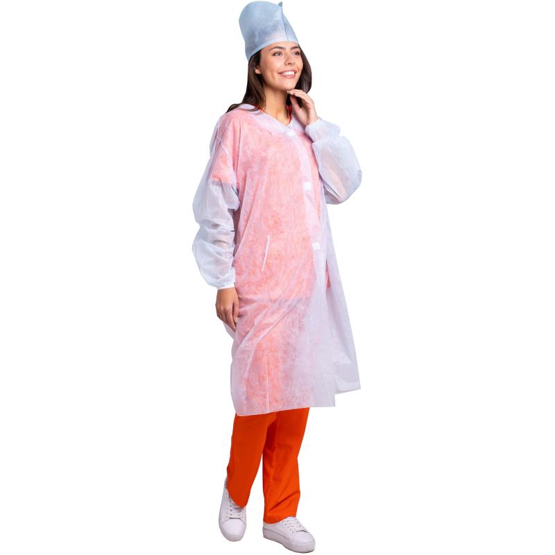 Халат процедурный на липучках, спанбонд 30гр/м2 115см. р-р 6XL 10шт/уп