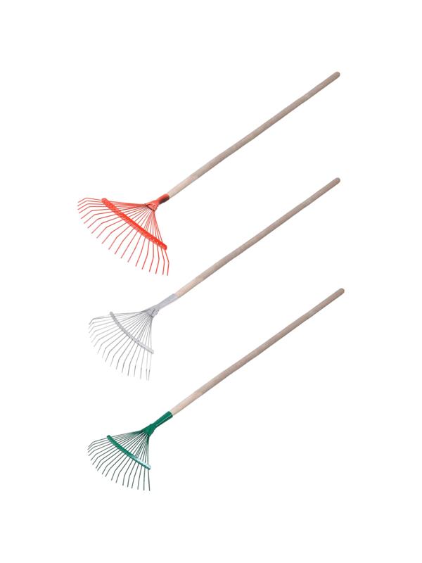 Грабли веерные проволоч. 18 зуба п/о с дер/чер 30x1200мм. 1 сорт