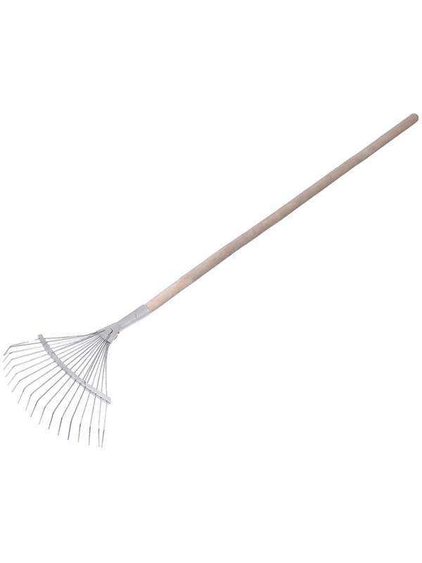 Грабли веерные проволоч. 18 зуба п/о с дер/чер 30x1200мм. 1 сорт