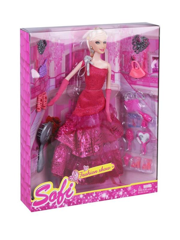 Игр. наб. Красотка, в компл. кукла 29см, предм. 18шт. в ассорт., кор.