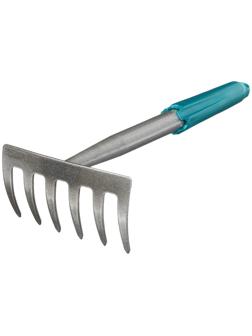Грабли прямые, 6 зубцов, длина 31 см, прорезиненная ручка