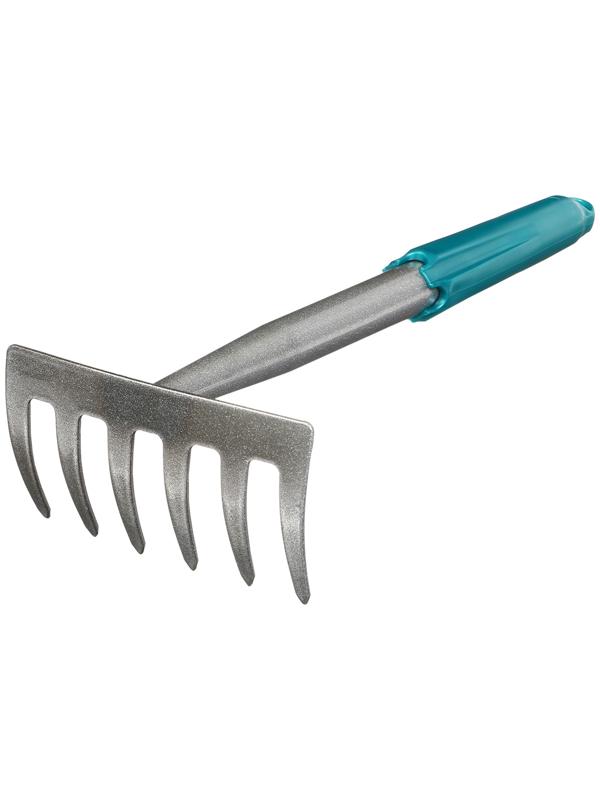 Грабли прямые, 6 зубцов, длина 31 см, прорезиненная ручка