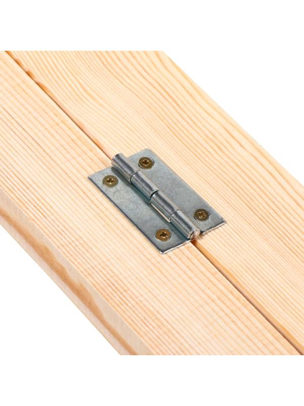 Песочница деревянная, с крышкой, 150 × 140 × 18 см, без покраски, лавочки (2 шт.), Greengo