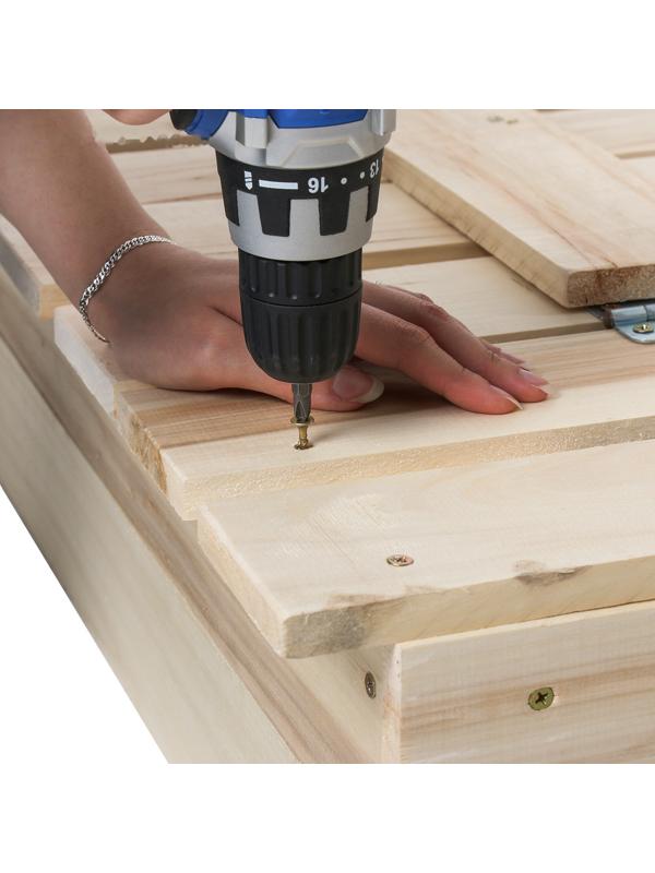 Песочница деревянная, с крышкой, 150 × 140 × 18 см, без покраски, лавочки (2 шт.), Greengo