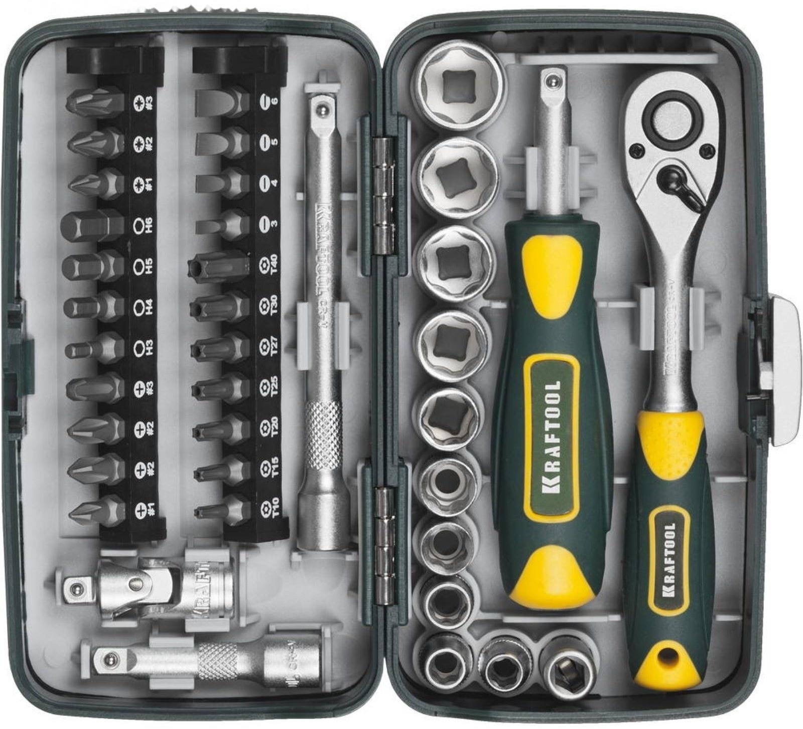 Набор инструментов KRAFTOOL INDUSTRIE 27970-H38, компактный, 1/4, 38 предметов