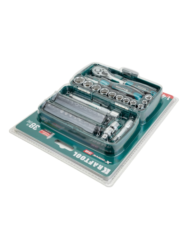 Набор инструментов KRAFTOOL INDUSTRIE 27970-H38, компактный, 1/4, 38 предметов