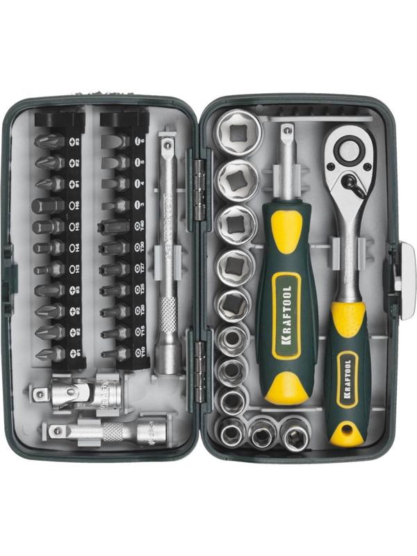 Набор инструментов KRAFTOOL INDUSTRIE 27970-H38, компактный, 1/4, 38 предметов