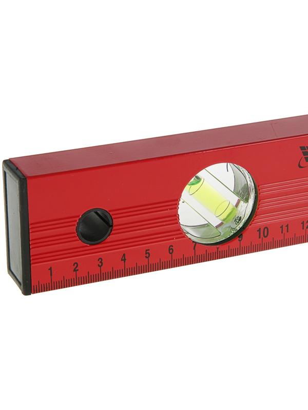 Уровень MATRIX, 40 см, алюминиевый, 3 глазка, красный, линейка