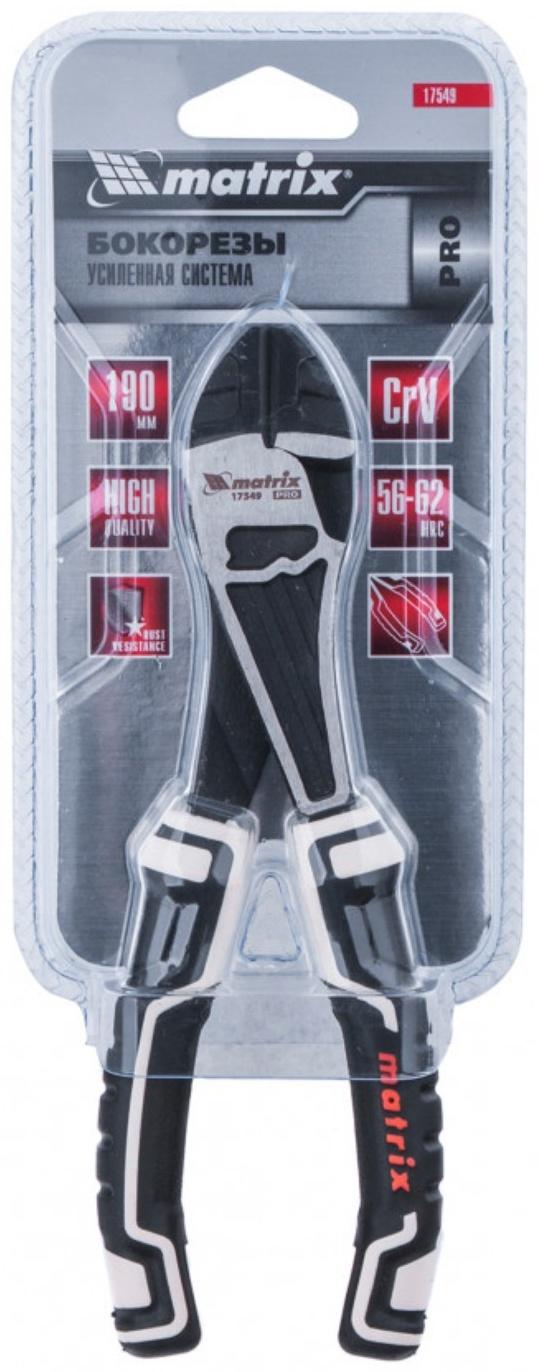 Бокорезы MATRIX PRO 17549, 190 мм, усиленная система, CrV, двухкомпонентная рукоятка