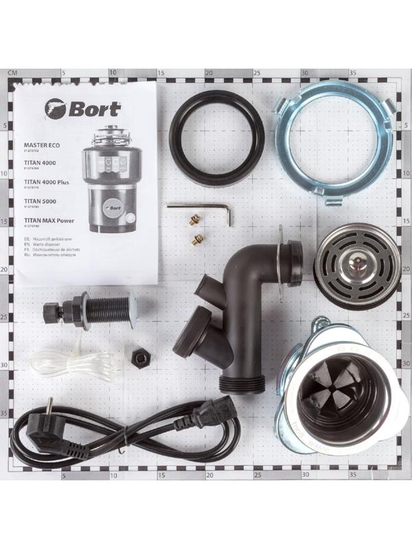 Измельчитель пищевых отходов Bort TITAN MAX Power, 780 Вт, 3 ступени, 5.2 кг/мин, 90 мм