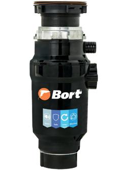 Измельчитель пищевых отходов Bort MASTER ECO, 390 Вт, 2 ступени, 3.2 кг/мин, 90 мм, чёрный