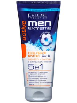 Гель после бритья 5 в 1 Eveline Man Extreme Active Q10+R, 200 мл