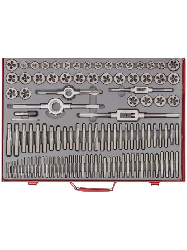 Набор метчиков и плашек Matrix 773110, 110 шт., М2-М18, металлический кейс