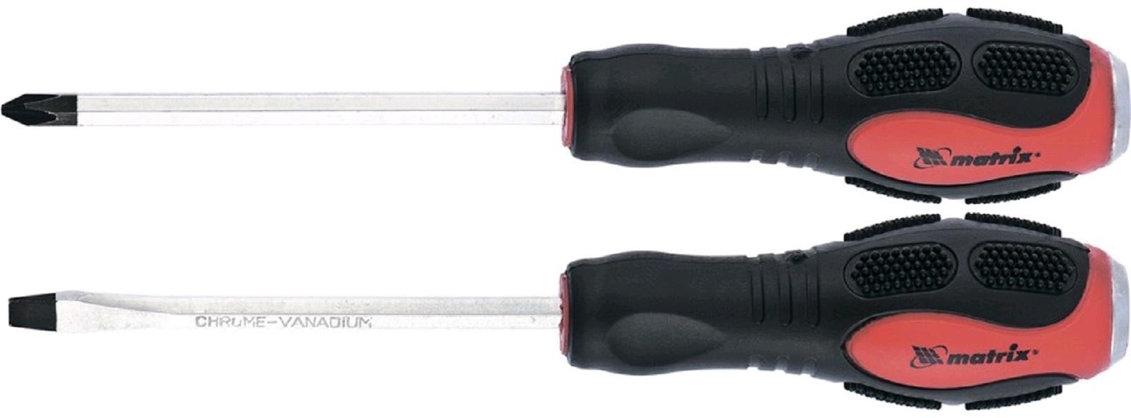 Набор ударных отверток Matrix 19121, PH2x100, SL6x100, CrV, намагниченные, 2 шт.