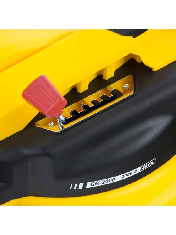 Газонокосилка электрическая DENZEL GM-2000, 2000 Вт, шир./выс. 430/20-70 мм,6 уровней,45 л