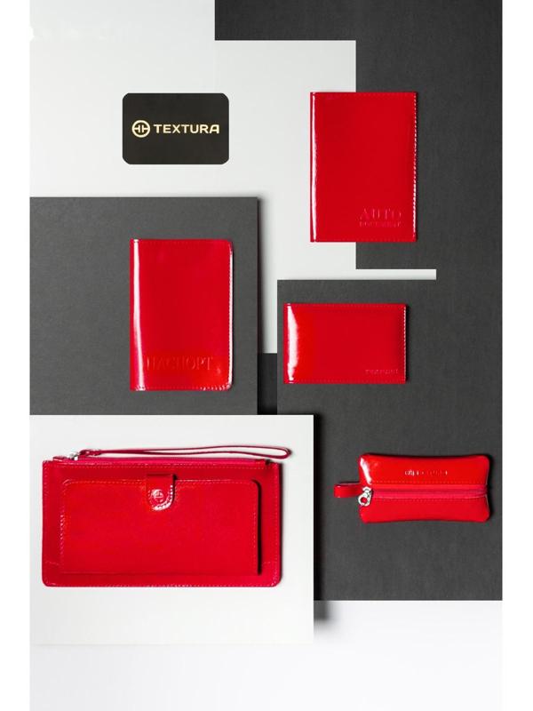 Кошелёк на молнии, с ручкой, цвет красный