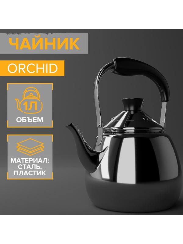 Чайник из нержавеющей стали Orchid, 1 л, цвет серебряный