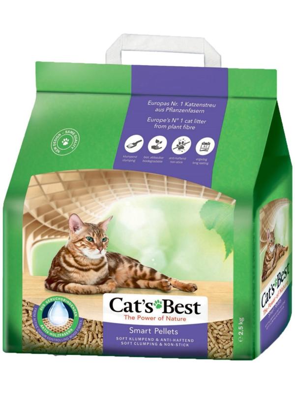 Наполнитель древесный комкующийся Cat's Best Smart Pellets 5 л, 2.5 кг