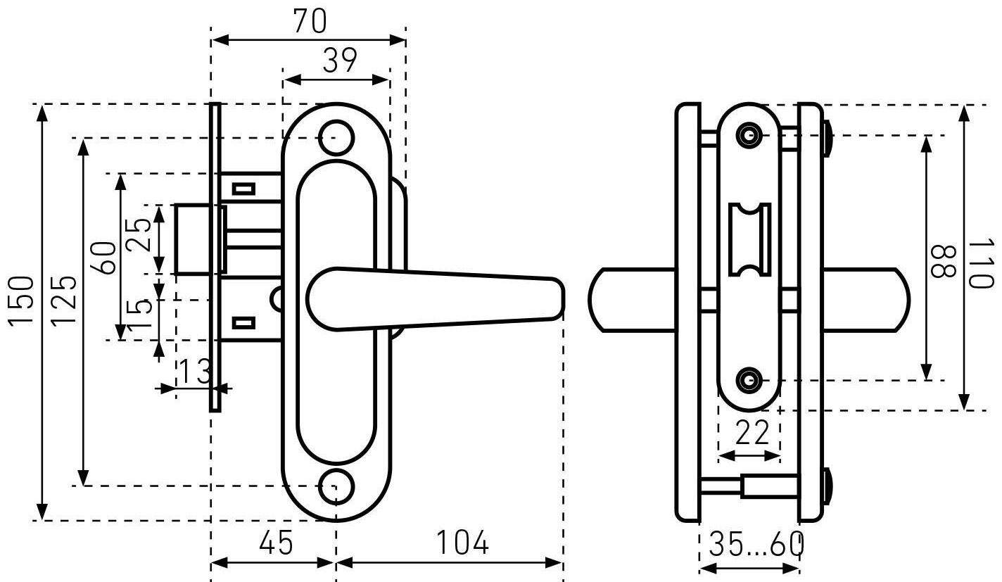 Защелка дверная 