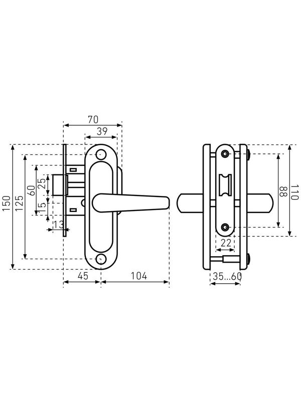 Защелка дверная 