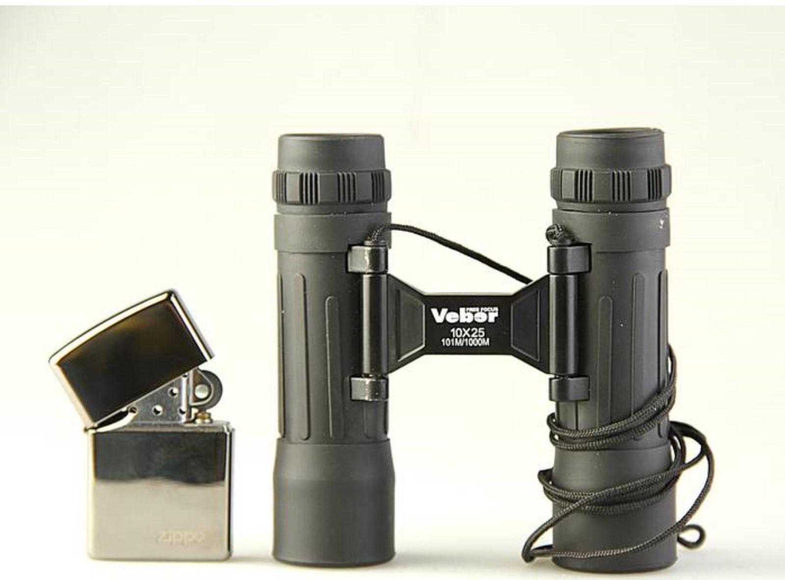 Бинокль Veber Free Focus БП, 10 × 25 ff, цвет чёрный