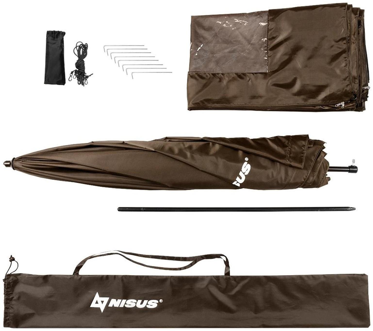 Зонт с тентом NISUS, диаметр 2.4 м, прямой, полузакрытый