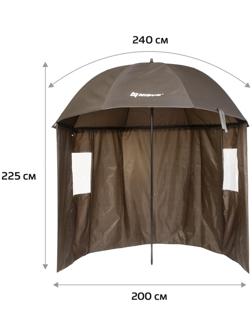 Зонт с тентом NISUS, диаметр 2.4 м, прямой, полузакрытый