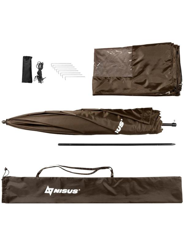 Зонт с тентом NISUS, диаметр 2.4 м, прямой, полузакрытый