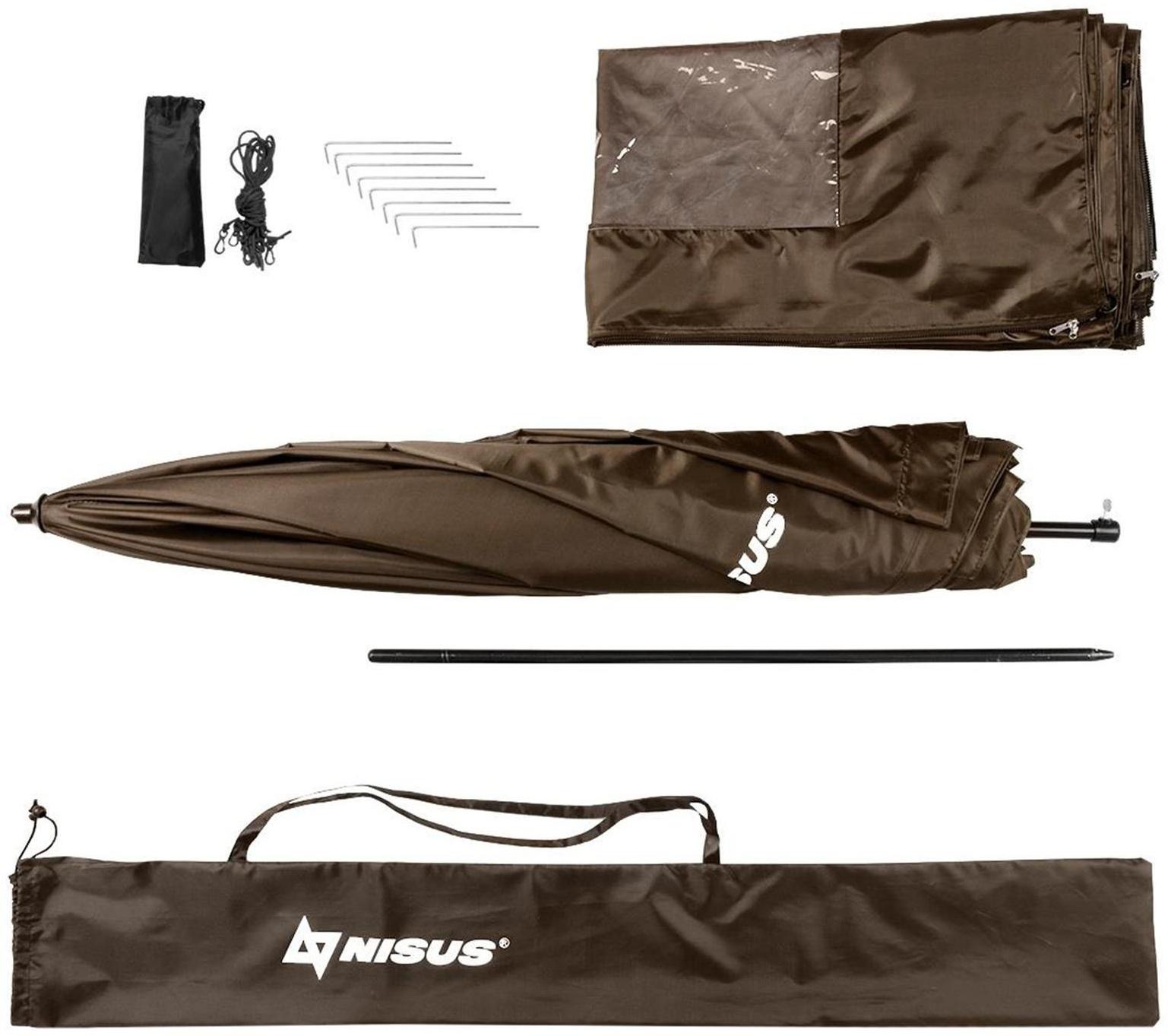 Зонт с тентом NISUS, диаметр 2.4 м, прямой, закрытый