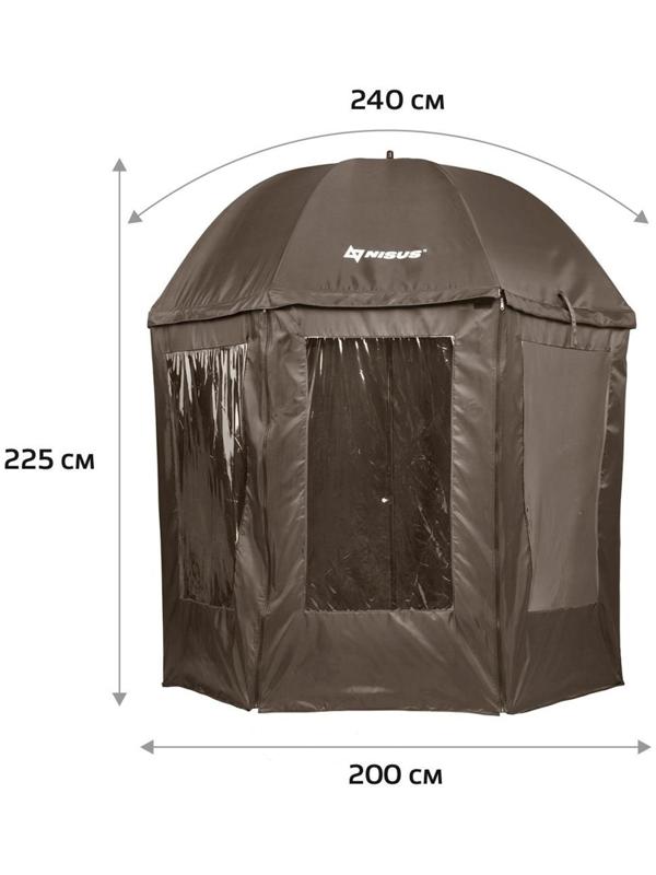 Зонт с тентом NISUS, диаметр 2.4 м, прямой, закрытый