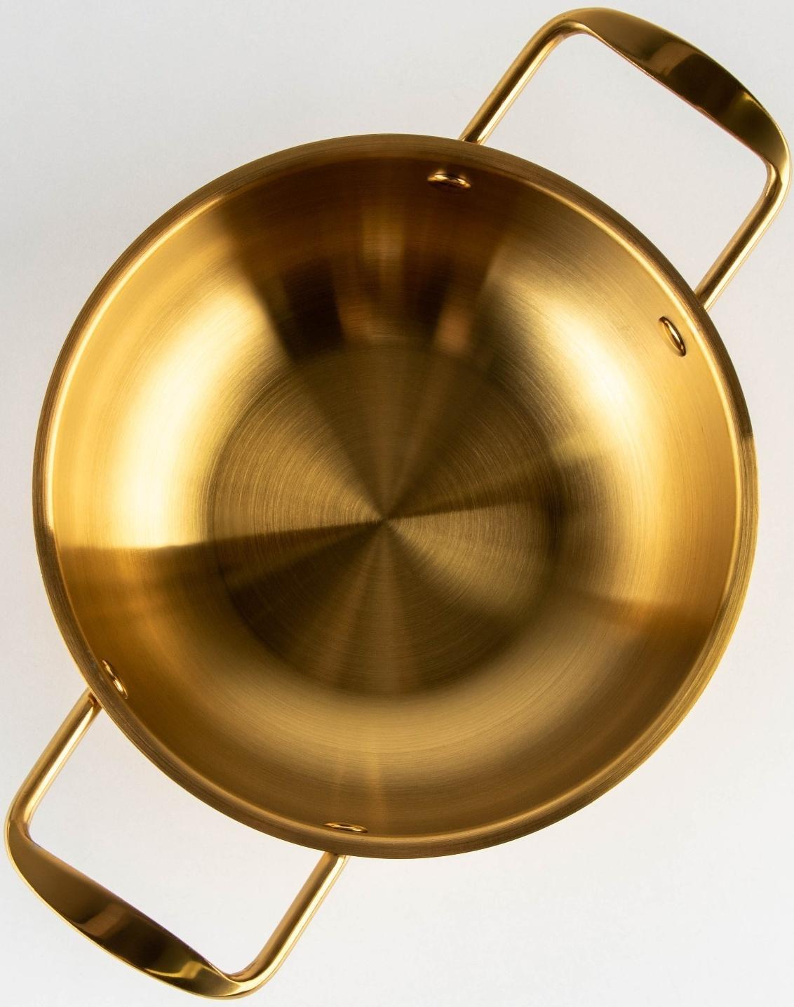 Сотейник, d=18 см, h=6, толщина 1 мм, 201 сталь, цвет золотой