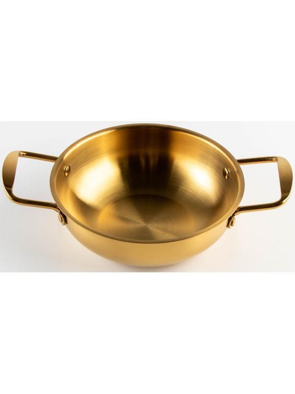 Сотейник, d=18 см, h=6, толщина 1 мм, 201 сталь, цвет золотой