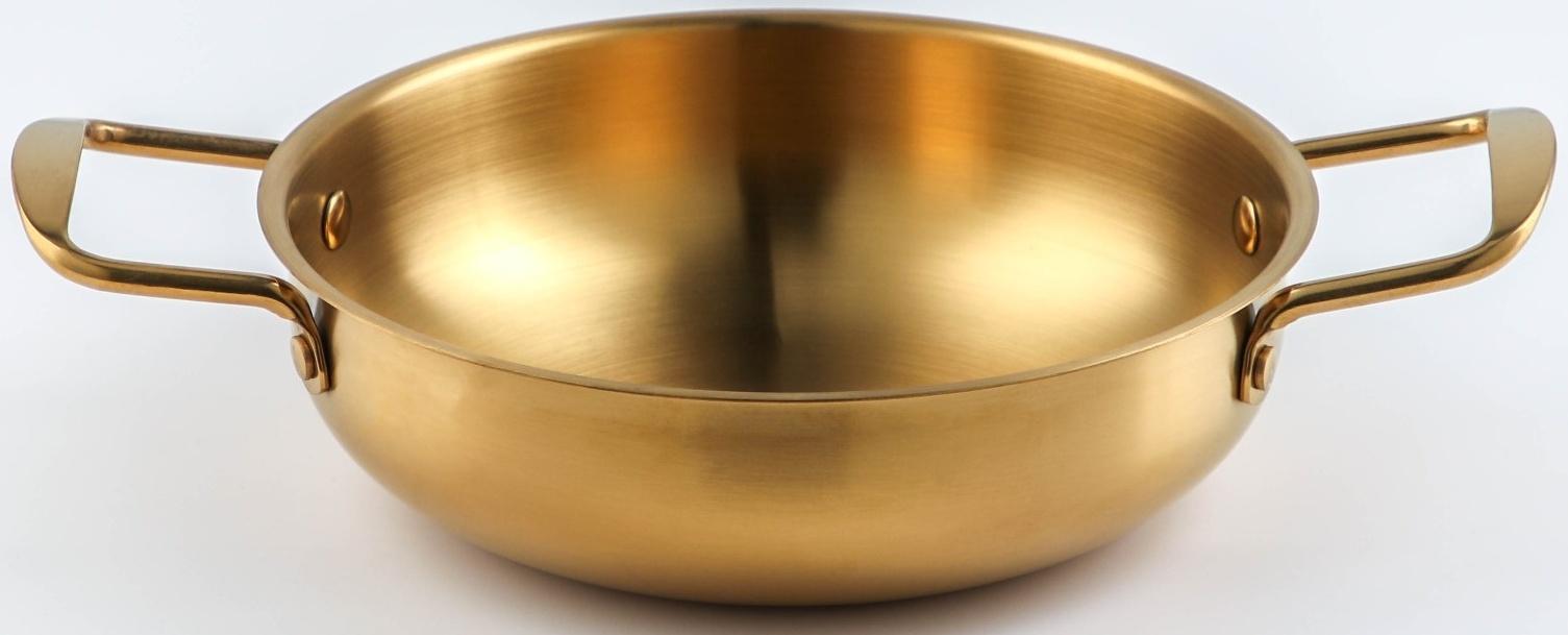 Сотейник, d=20 см, h=6, толщина 1 мм, 201 сталь, цвет золотой