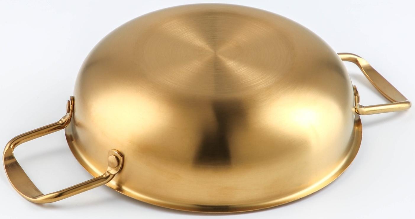 Сотейник, d=20 см, h=6, толщина 1 мм, 201 сталь, цвет золотой