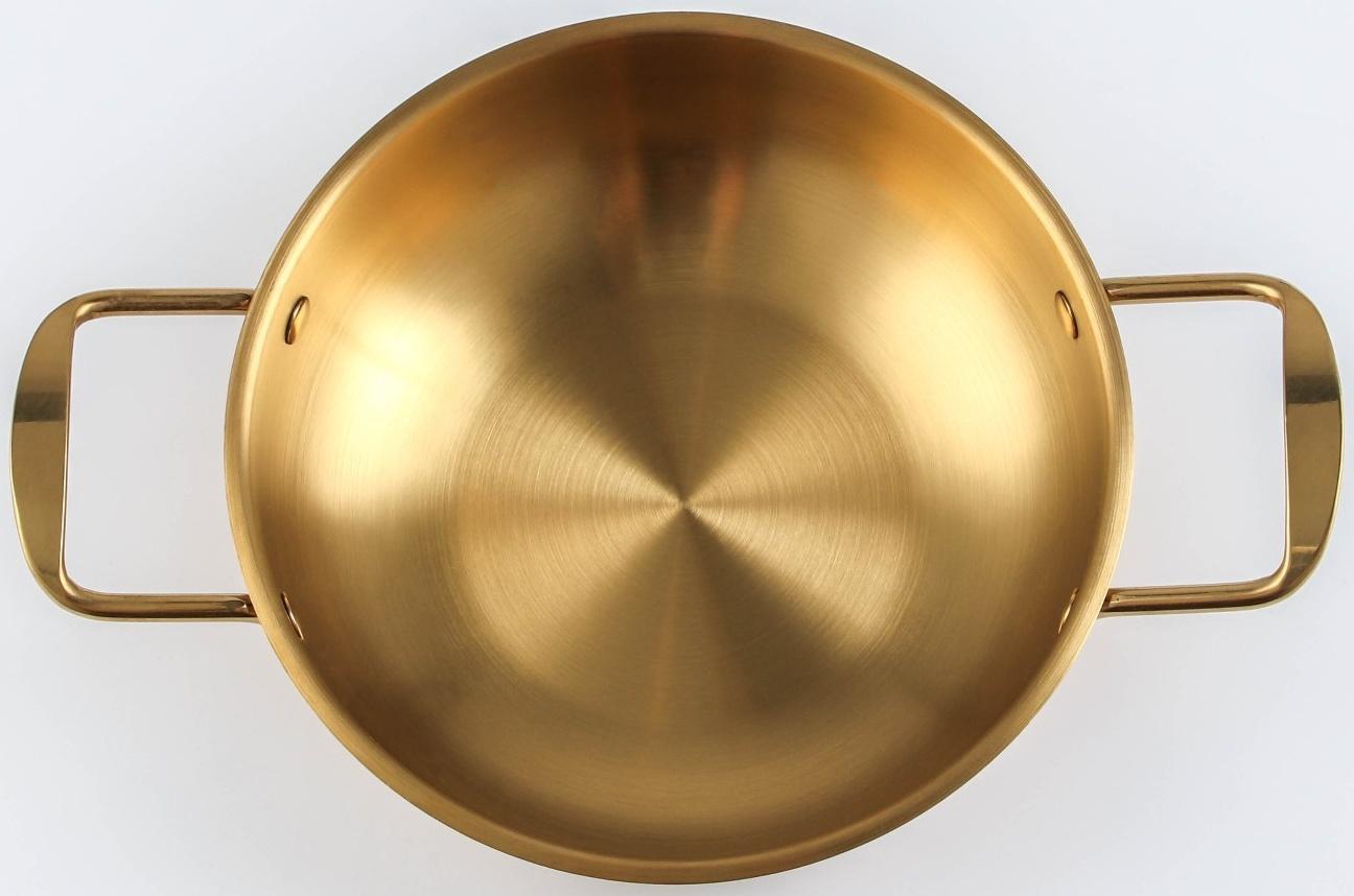 Сотейник, d=20 см, h=6, толщина 1 мм, 201 сталь, цвет золотой