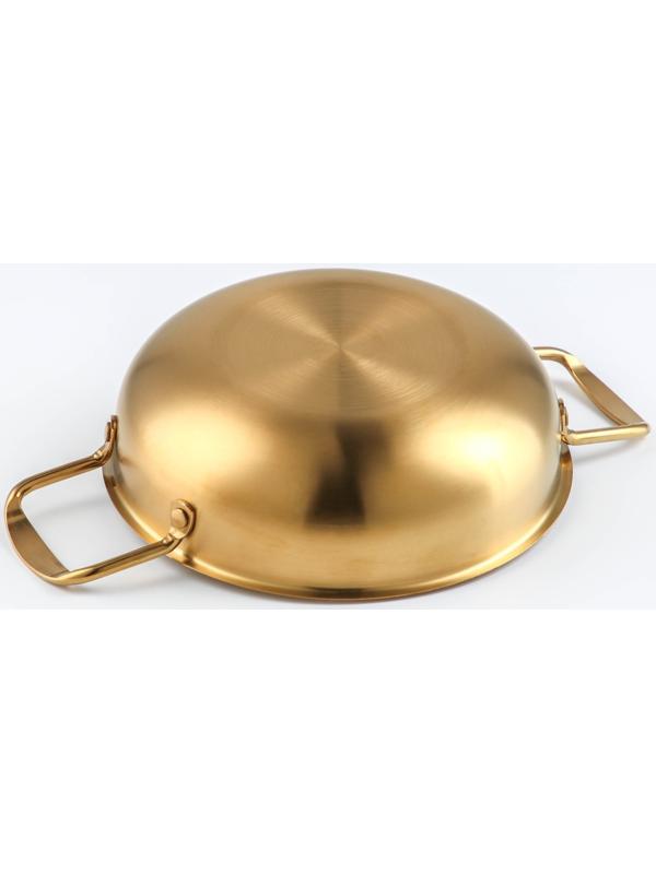 Сотейник, d=20 см, h=6, толщина 1 мм, 201 сталь, цвет золотой