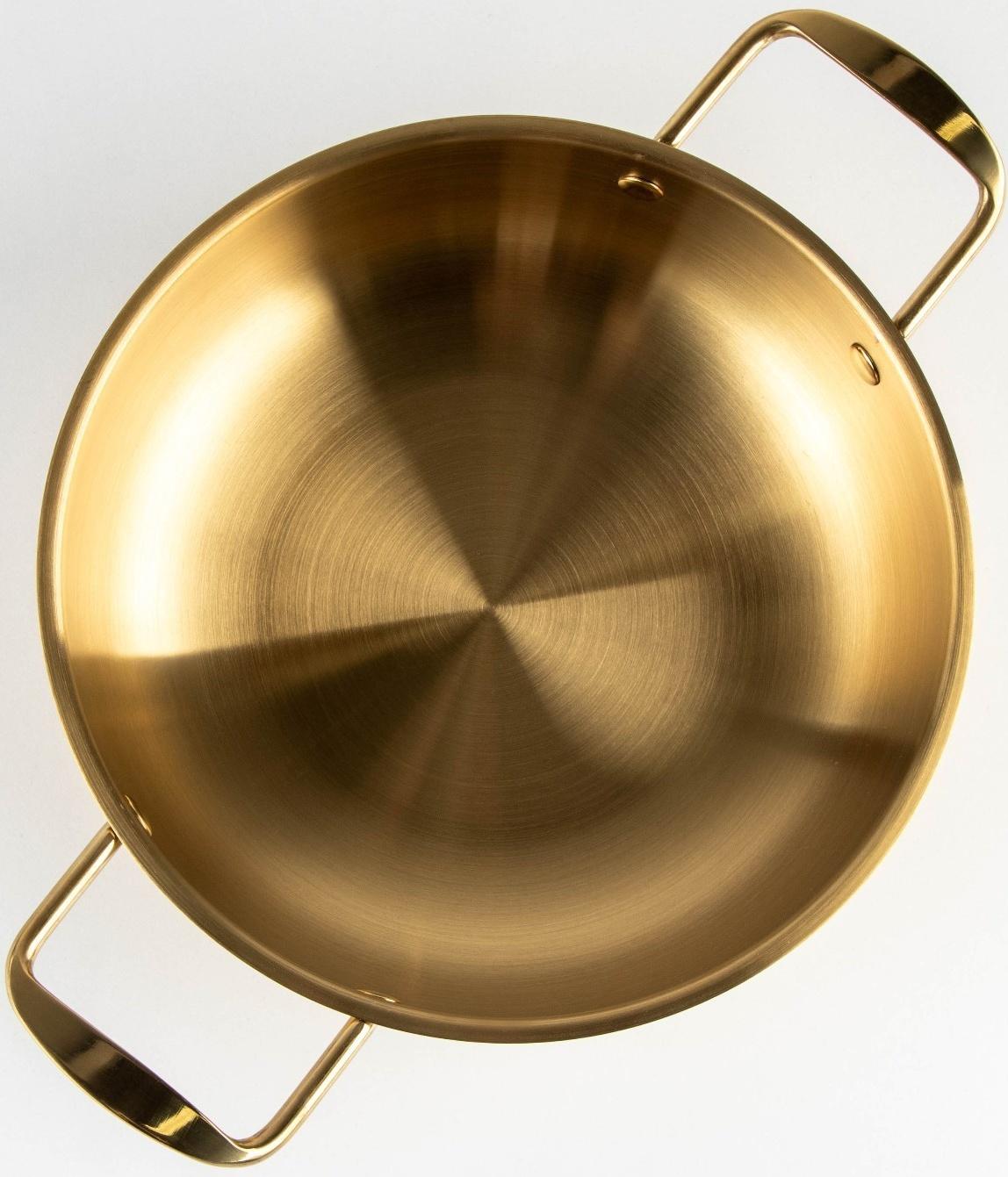 Сотейник, d=22 см, h=6,5, толщина 1 мм, 201 сталь, цвет золотой