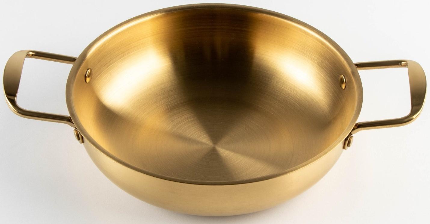 Сотейник, d=22 см, h=6,5, толщина 1 мм, 201 сталь, цвет золотой