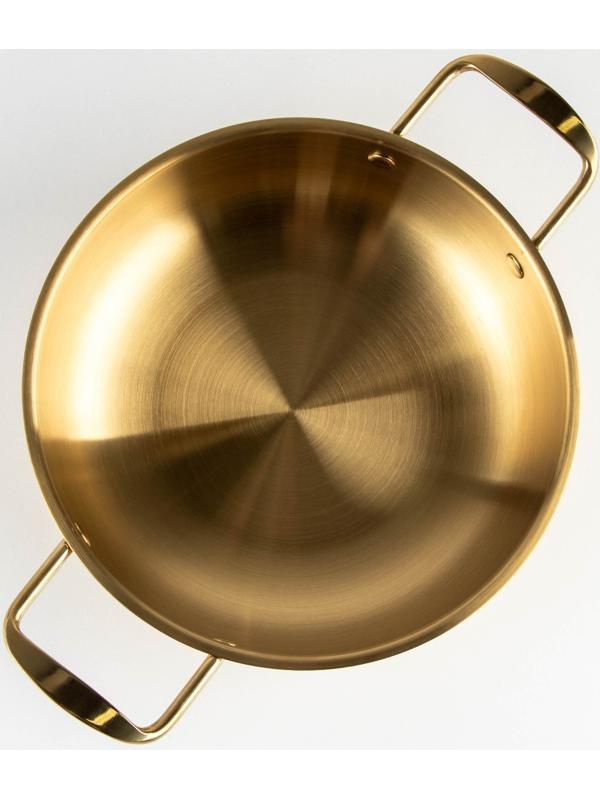 Сотейник, d=22 см, h=6,5, толщина 1 мм, 201 сталь, цвет золотой