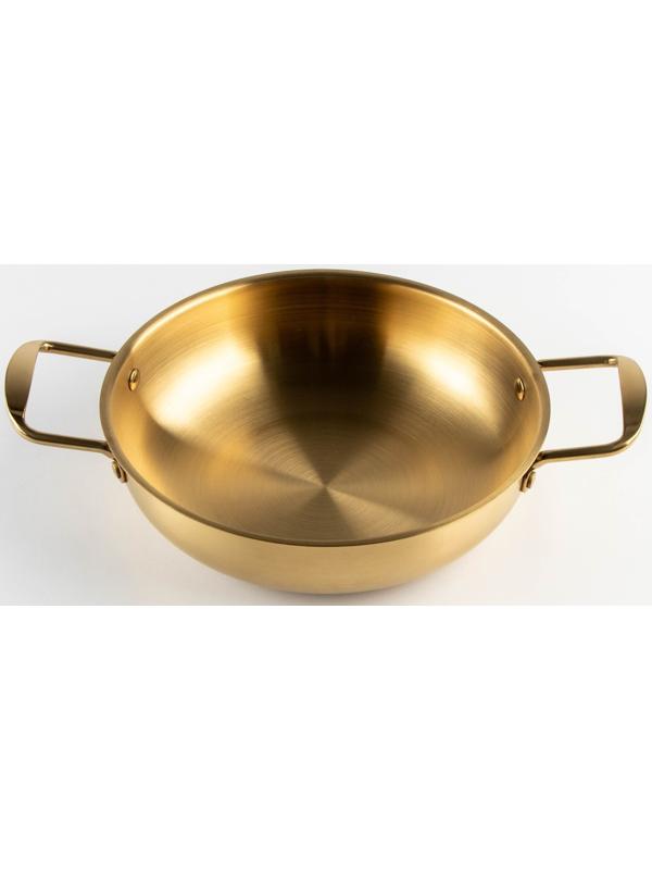 Сотейник, d=22 см, h=6,5, толщина 1 мм, 201 сталь, цвет золотой