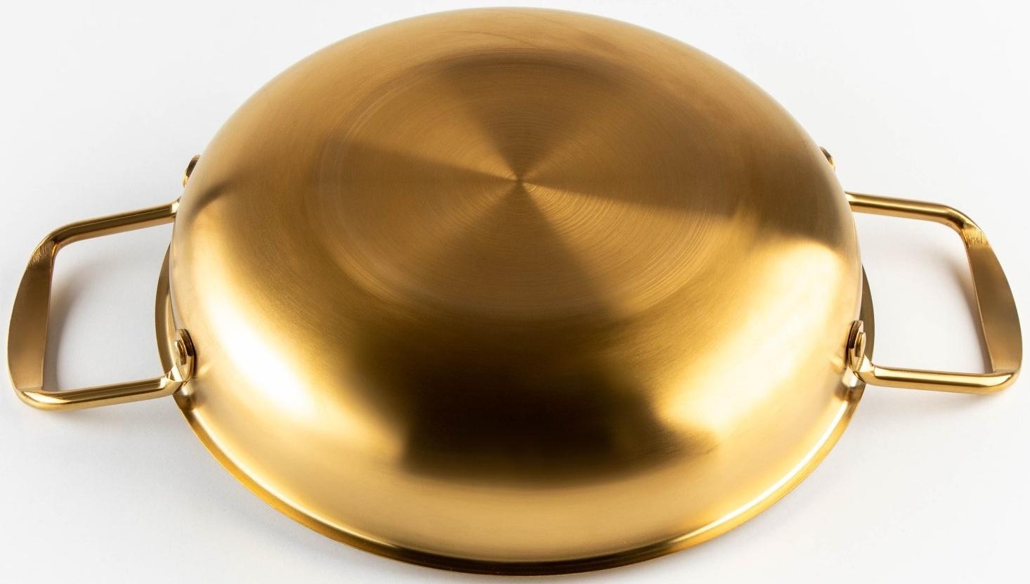 Сотейник, d=24 см, h=6 см, толщина 1 мм, 201 сталь, цвет золотой