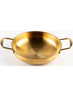 Сотейник, d=24 см, h=6 см, толщина 1 мм, 201 сталь, цвет золотой