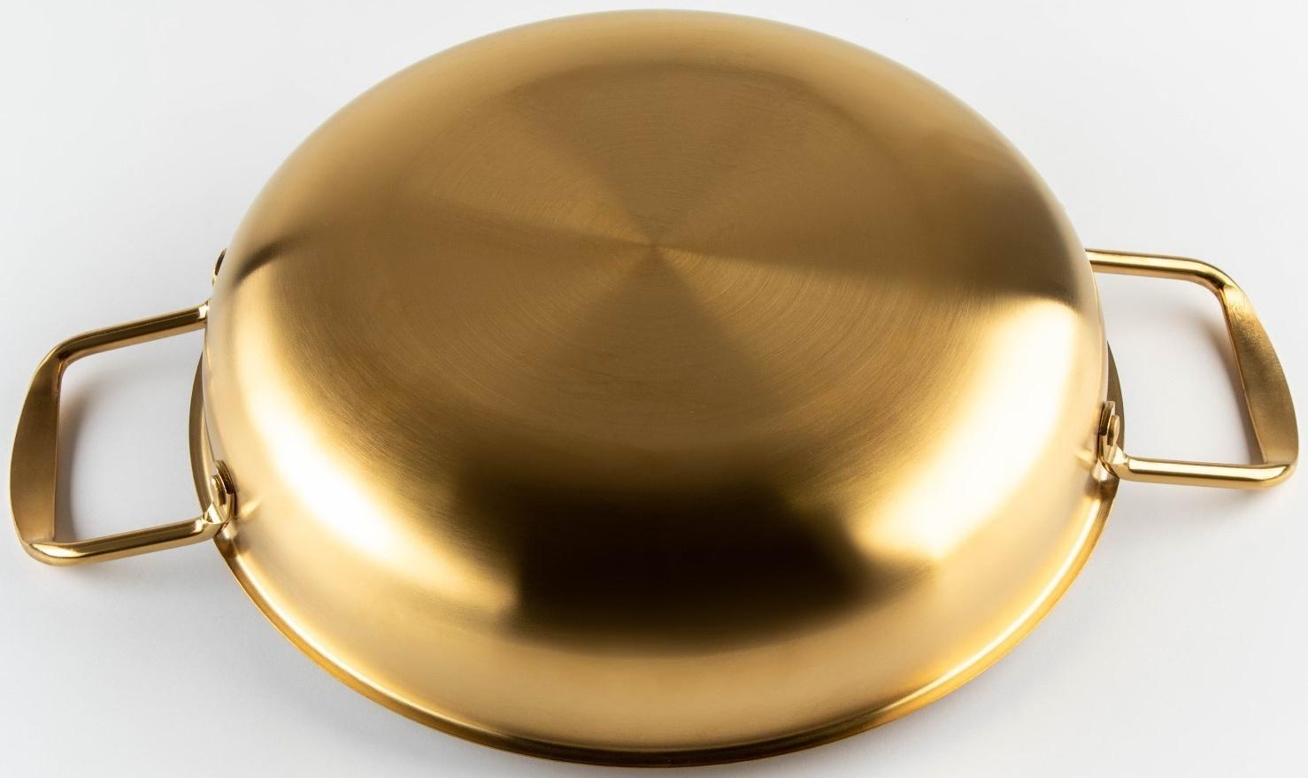 Сотейник, d=26 см, h=6 см, толщина 1 мм, 201 сталь, цвет золотой