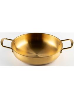 Сотейник, d=26 см, h=6 см, толщина 1 мм, 201 сталь, цвет золотой