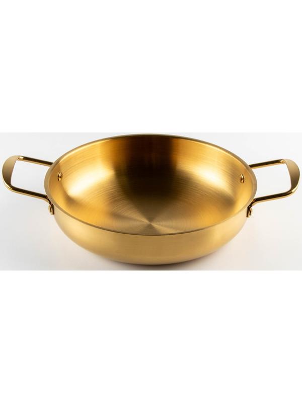 Сотейник, d=26 см, h=6 см, толщина 1 мм, 201 сталь, цвет золотой