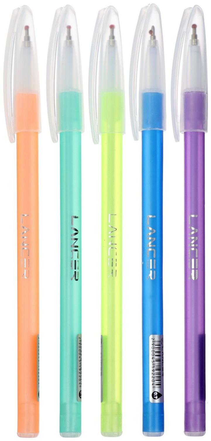 Ручка шариковая 0,7мм синяя, Неон корпус  МИКС